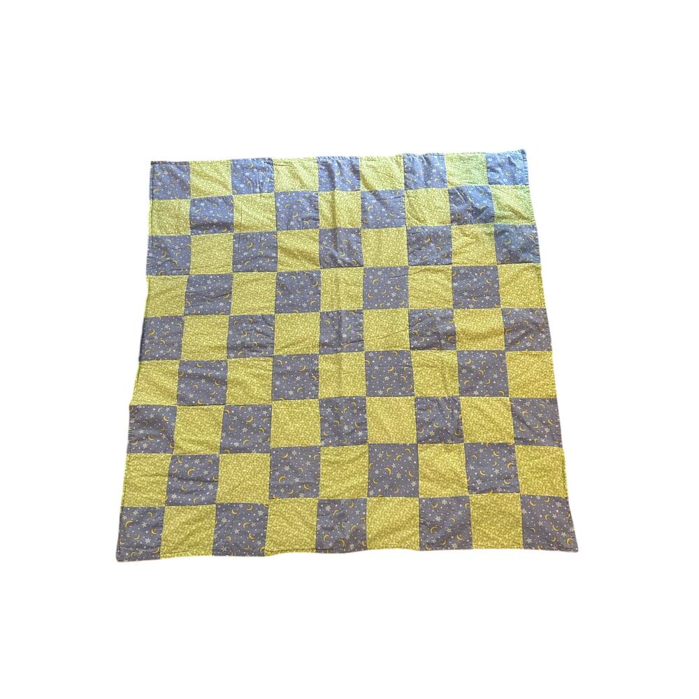 Sweet Baby Boy Quilt Green and Blue 54” X 52”